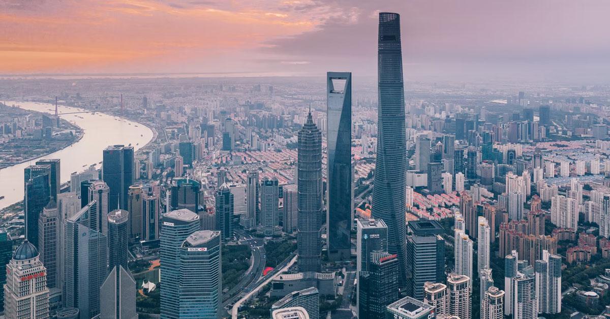 Aerial view of Shanghai China