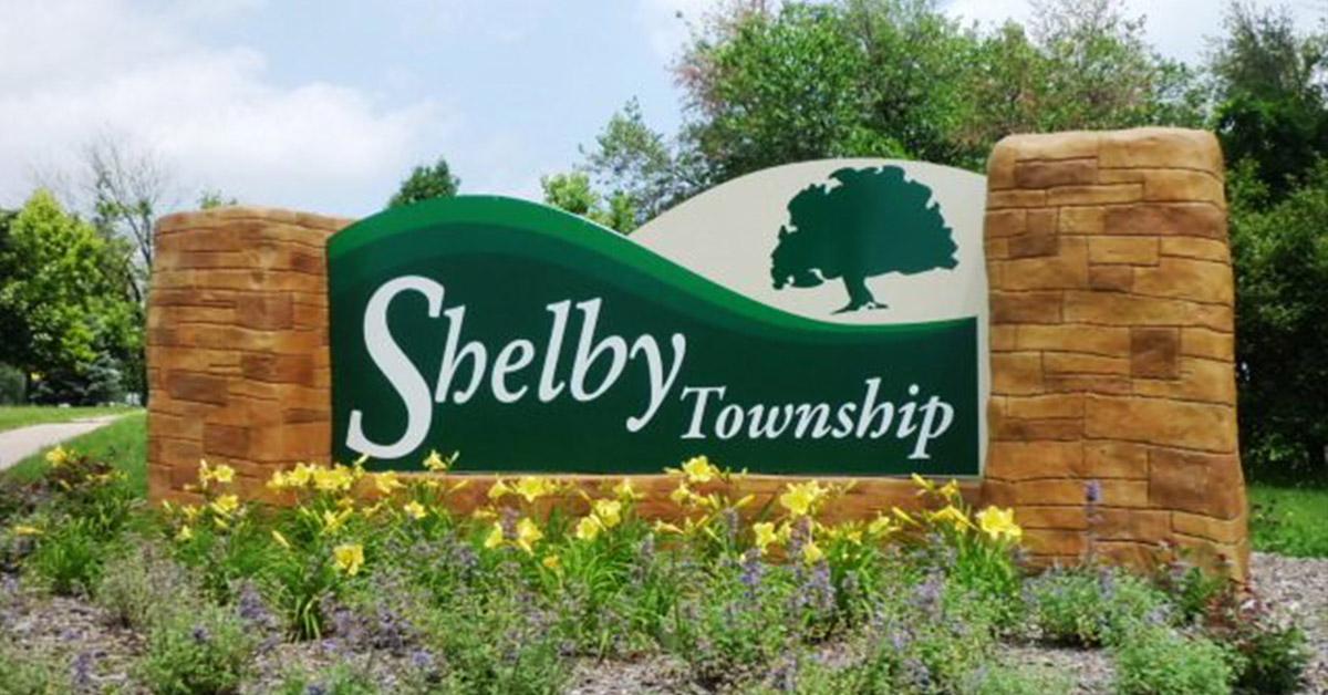 Welcome to Shelby Township sign in Michigan